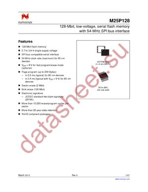M25P128-VME6TG datasheet  